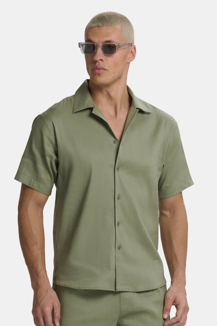 Het Linnen Shirt met korte mouwen