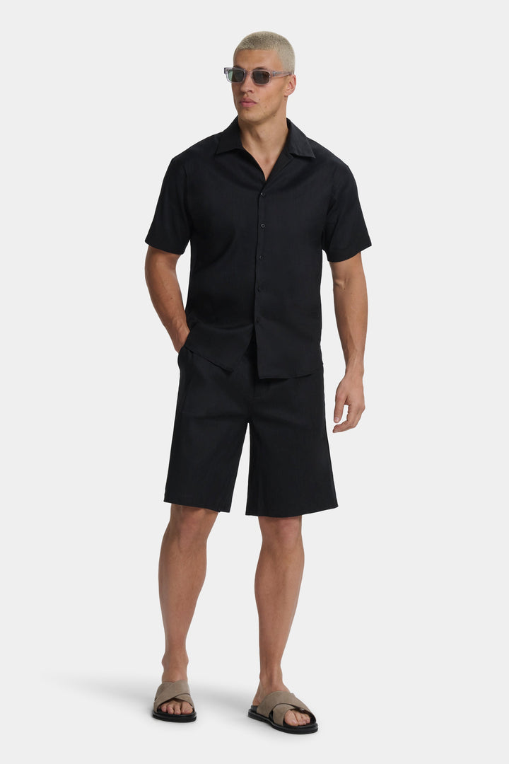 Het Linnen Shirt met korte mouwen