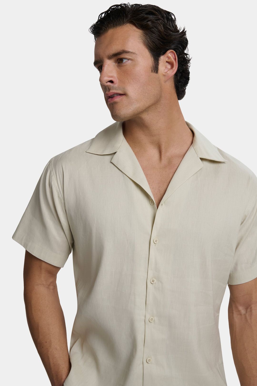 Het Linnen Shirt met korte mouwen