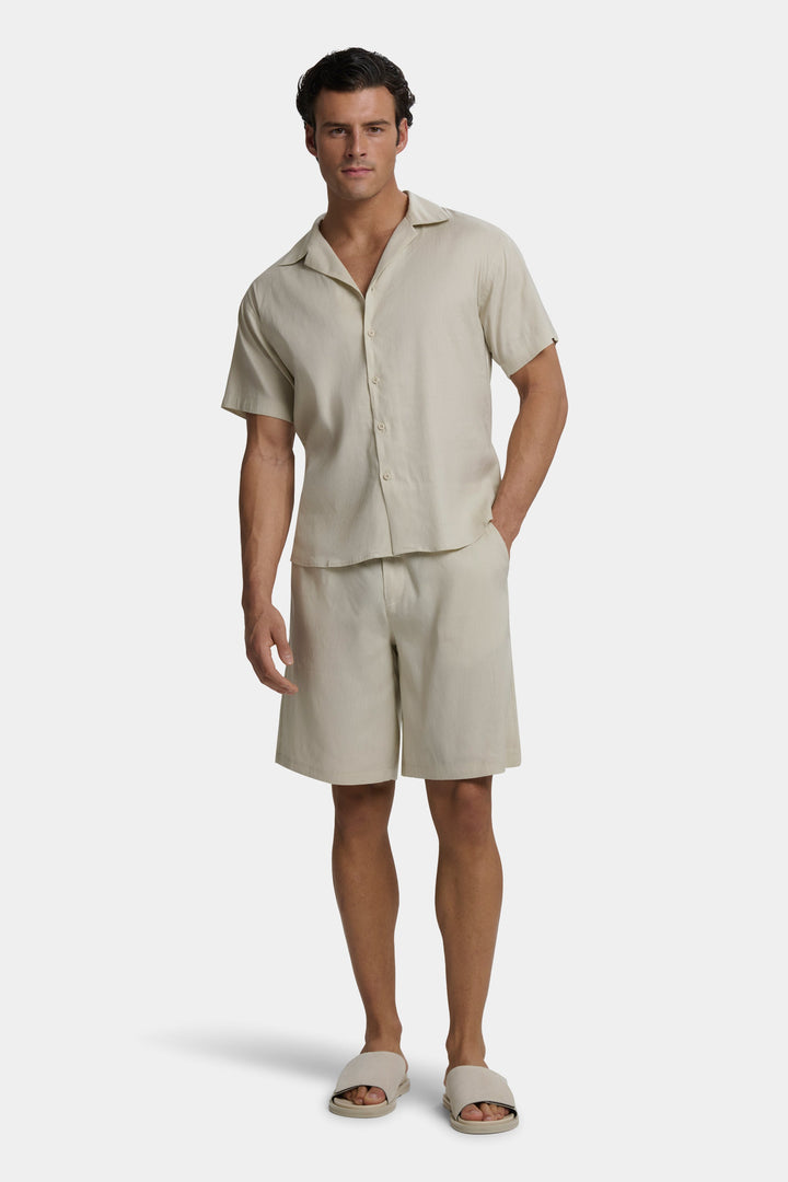 Het Linnen Shirt met korte mouwen