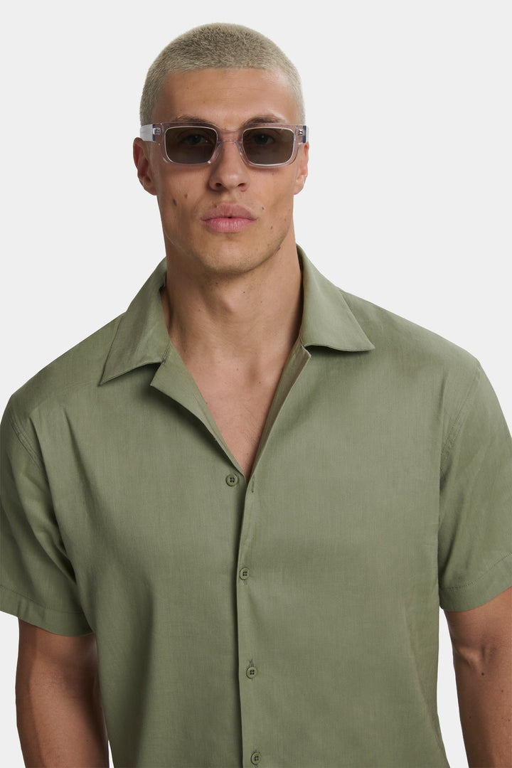 Het Linnen Shirt met korte mouwen