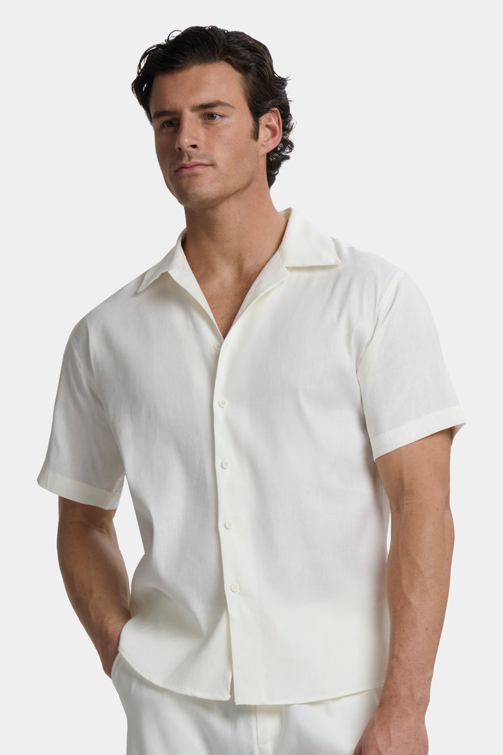 Het Linnen Shirt met korte mouwen