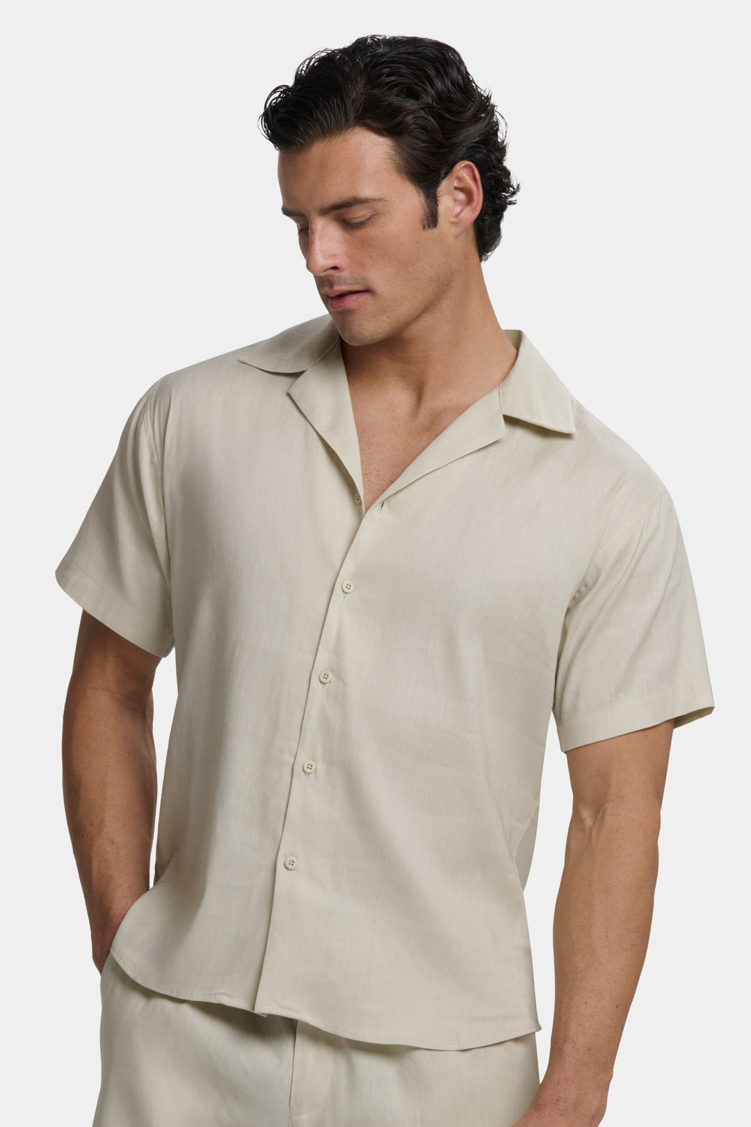 Het Linnen Shirt met korte mouwen