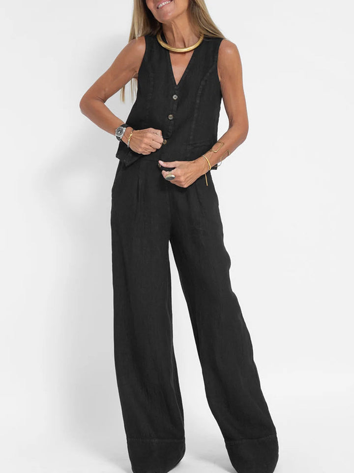 Juana | Elegante Mouwloze Linnen Set