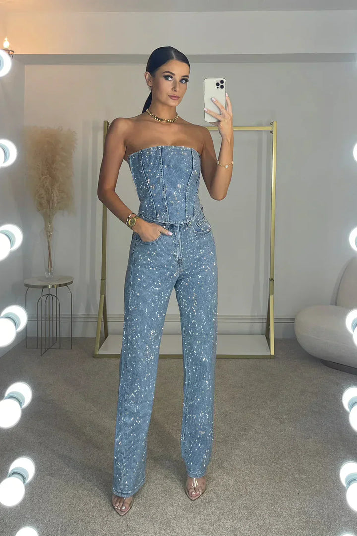 Cato | Elegante Strapless Jumpsuit