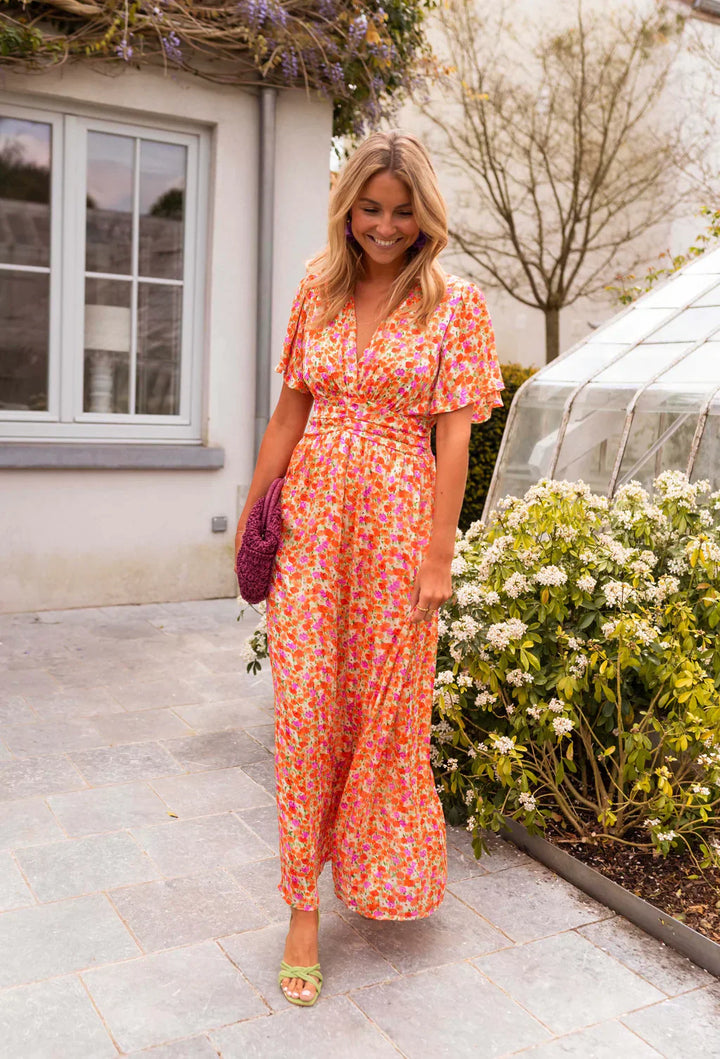 Maxi Bruiloftsgastjurk Pink & Rosa