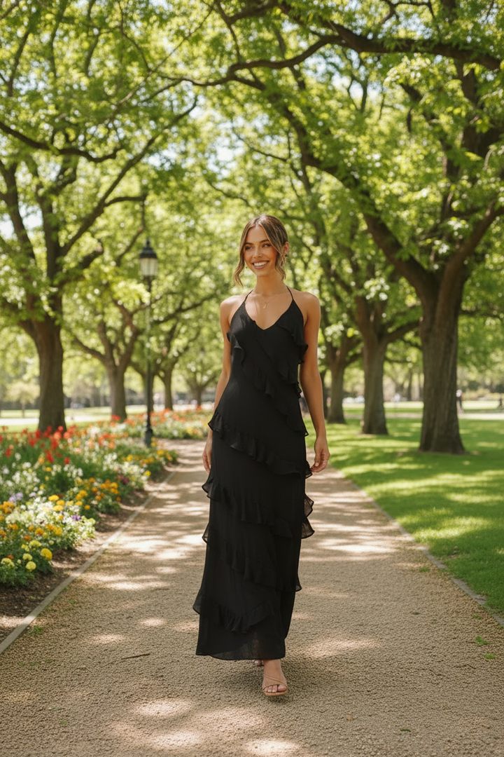 Mimi Ruffle Maxi Jurk