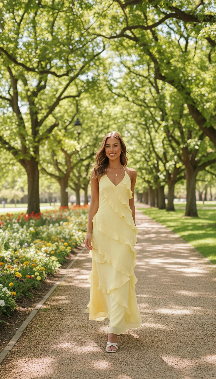 Mimi Ruffle Maxi Jurk