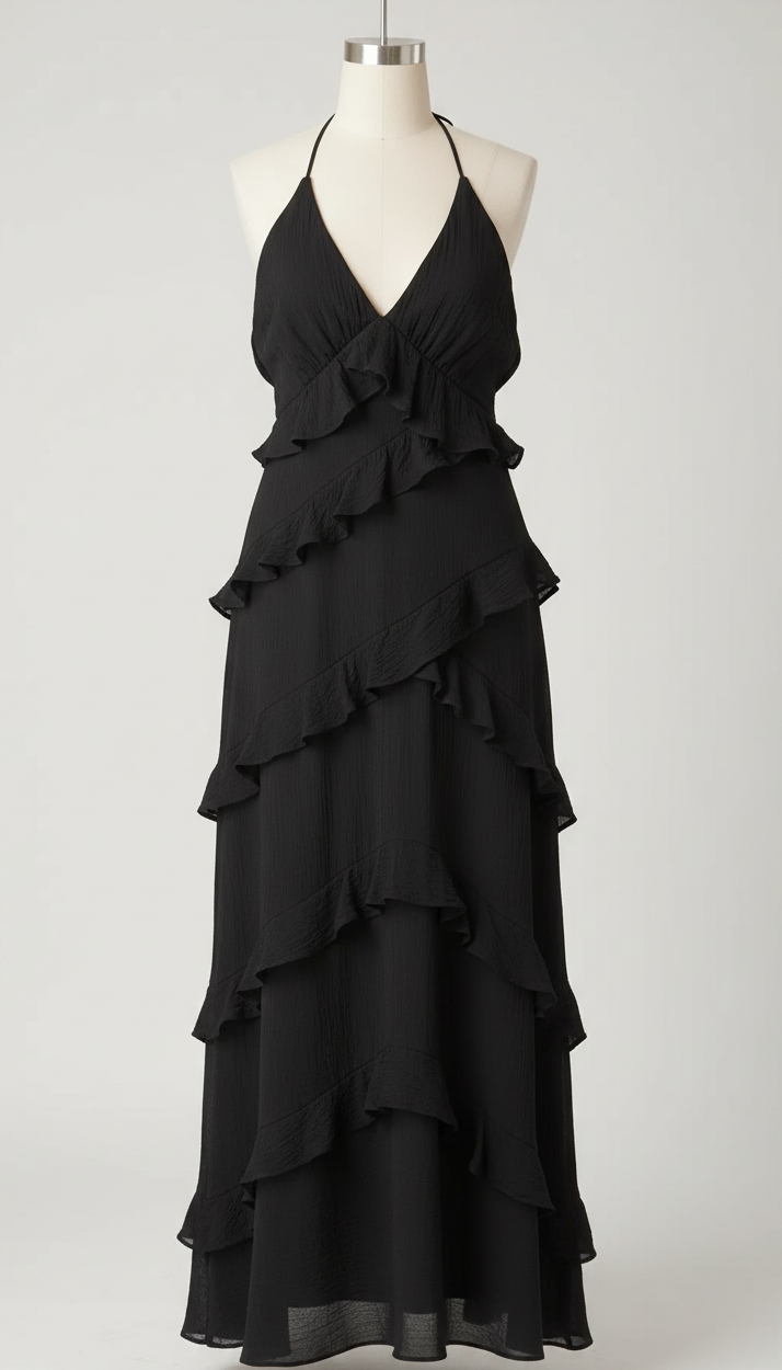 Mimi Ruffle Maxi Jurk