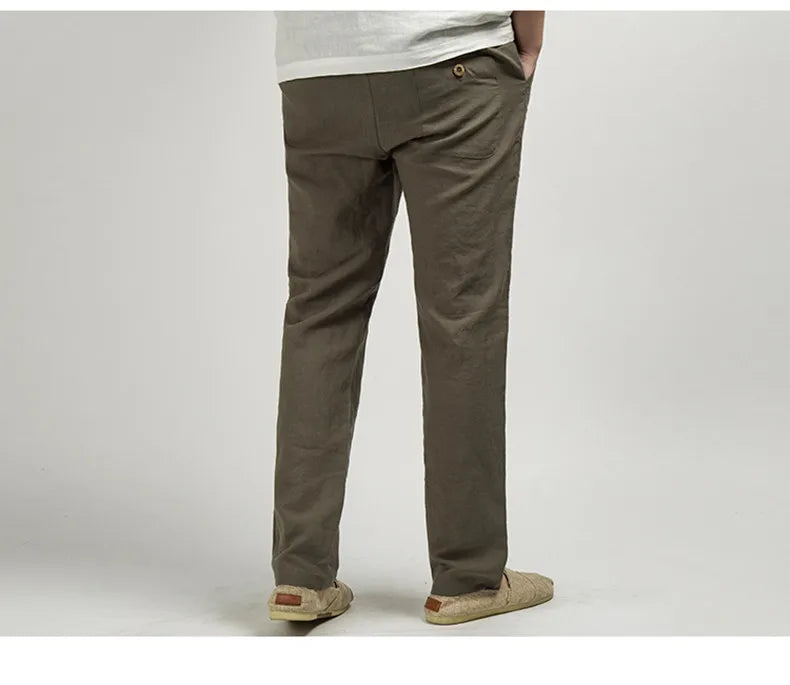 Linnen broek in Old Money-stijl