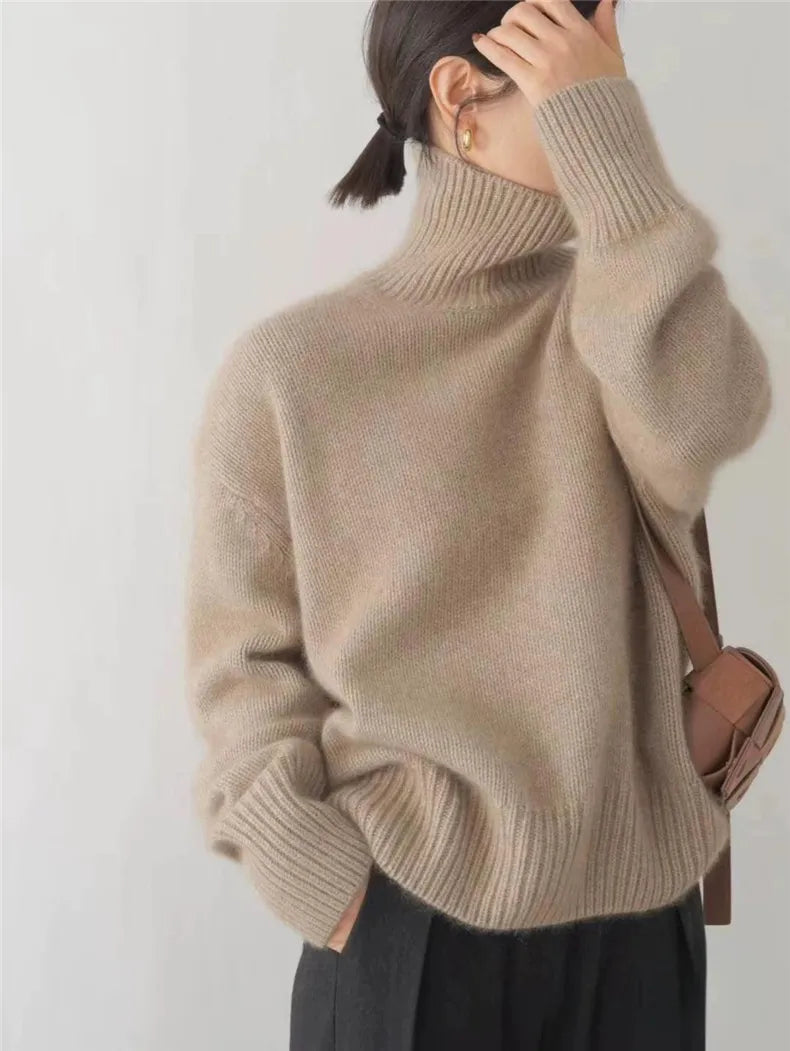 Pull over met hoge kraag