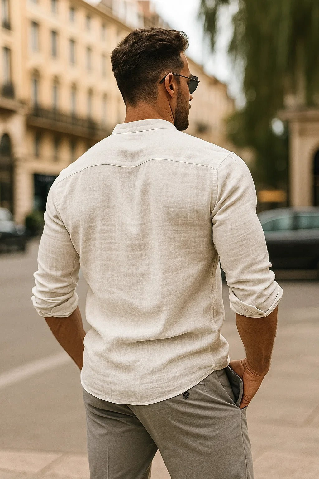 Casual Henley-shirt voor heren met 3/4-mouwen