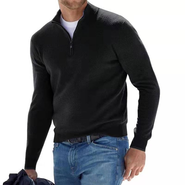 Merino V hals Trui met rits