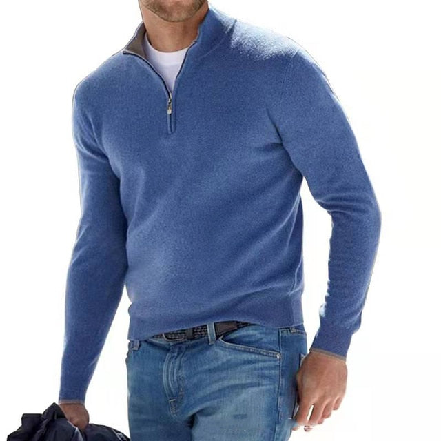 Merino V hals Trui met rits