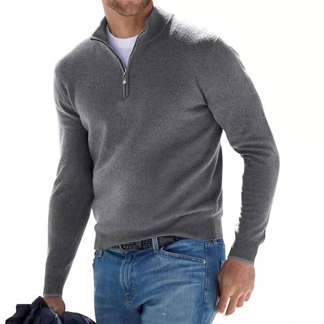 Merino V hals Trui met rits