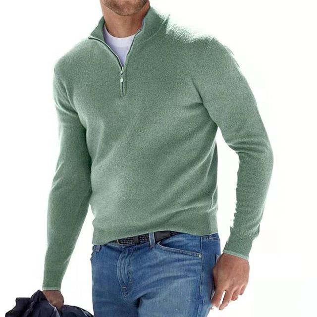 Merino V hals Trui met rits