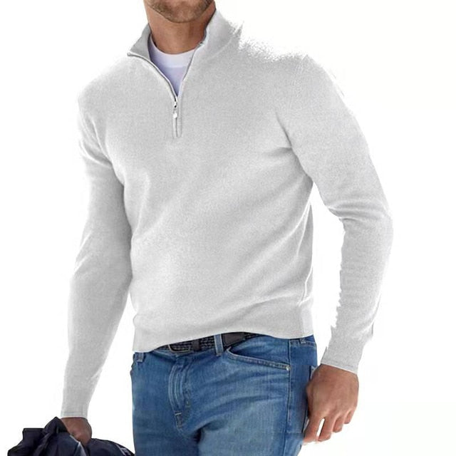 Merino V hals Trui met rits