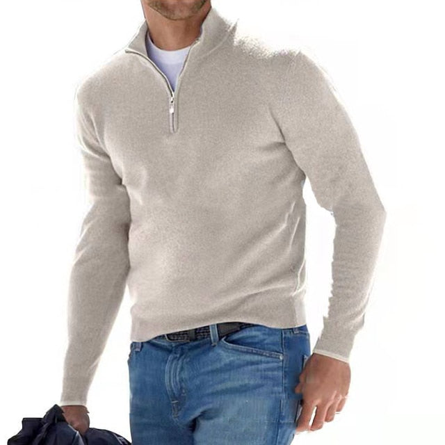 Merino V hals Trui met rits