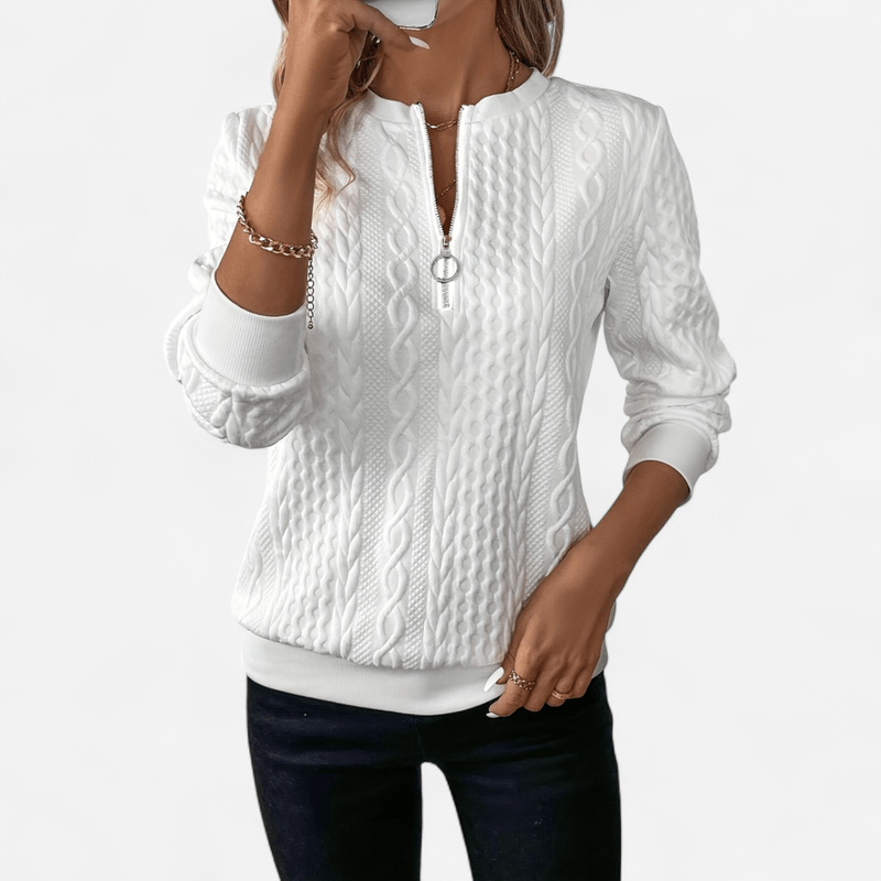 Wit met witte ritssluiting / 2XL