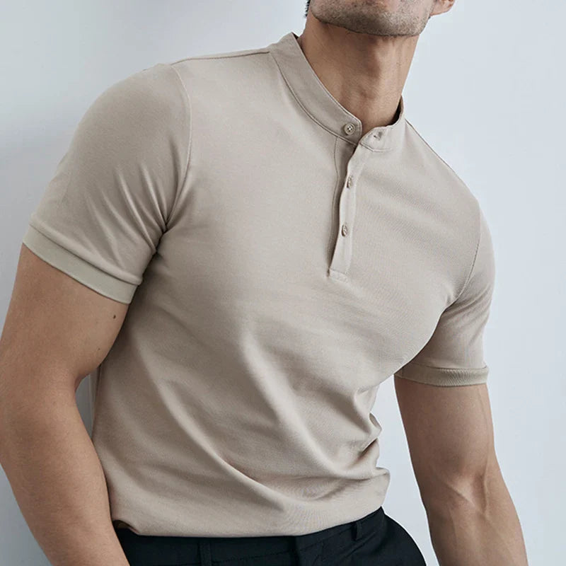 Austin T-shirt met kraag en slanke pasvorm