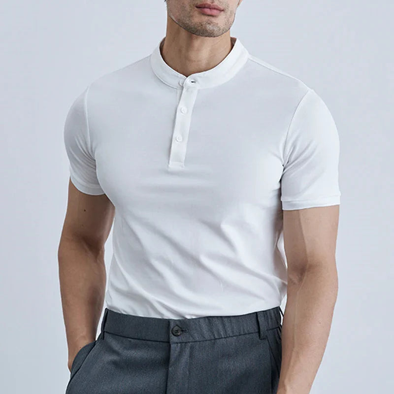 Austin T-shirt met kraag en slanke pasvorm
