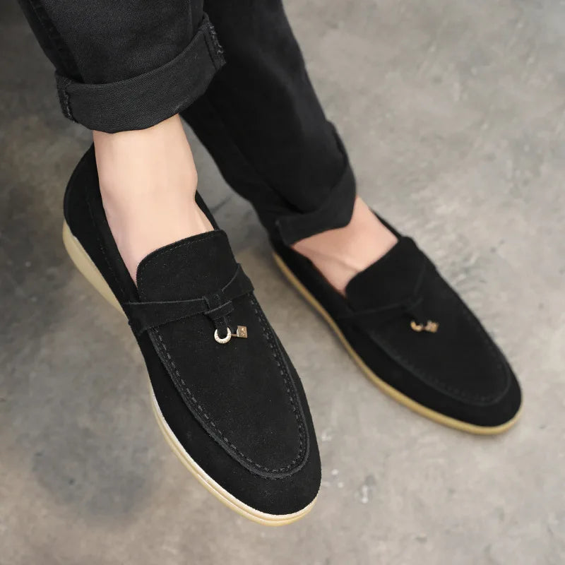 Shaffer-loafers van rundsuède