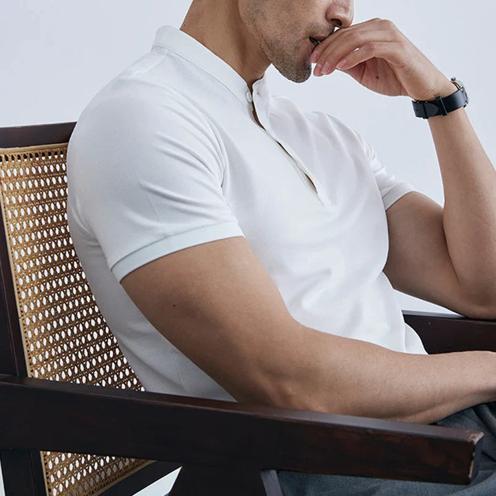 Austin T-shirt met kraag en slanke pasvorm