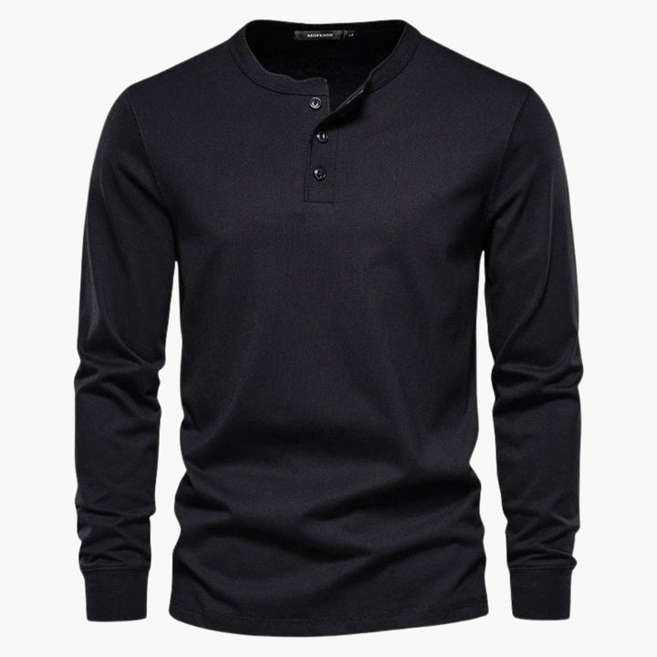 Henley-T-shirt met lange mouwen voor heren