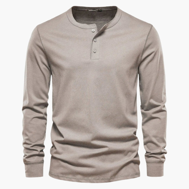 Henley-T-shirt met lange mouwen voor heren