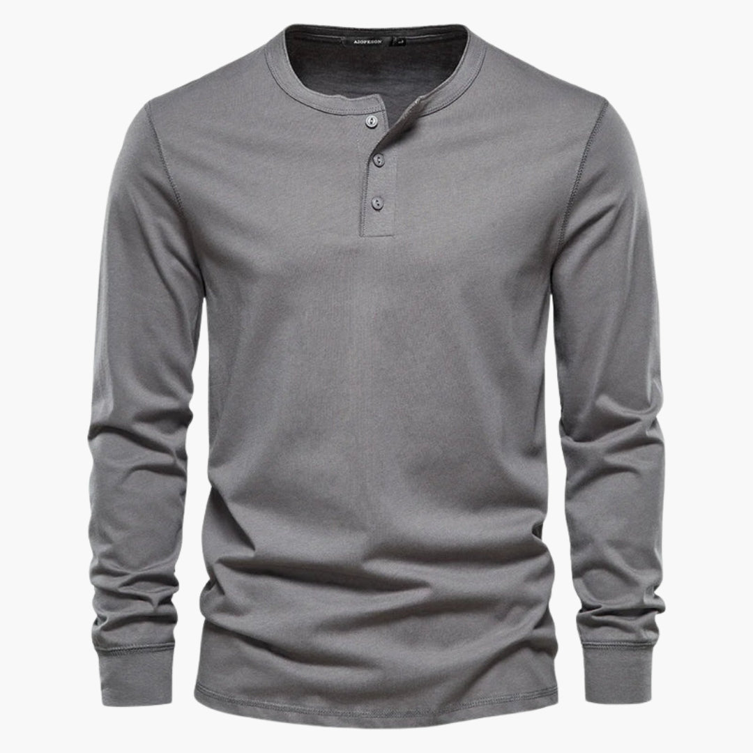 Henley-T-shirt met lange mouwen voor heren