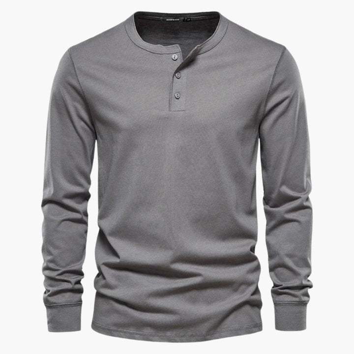 Henley-T-shirt met lange mouwen voor heren