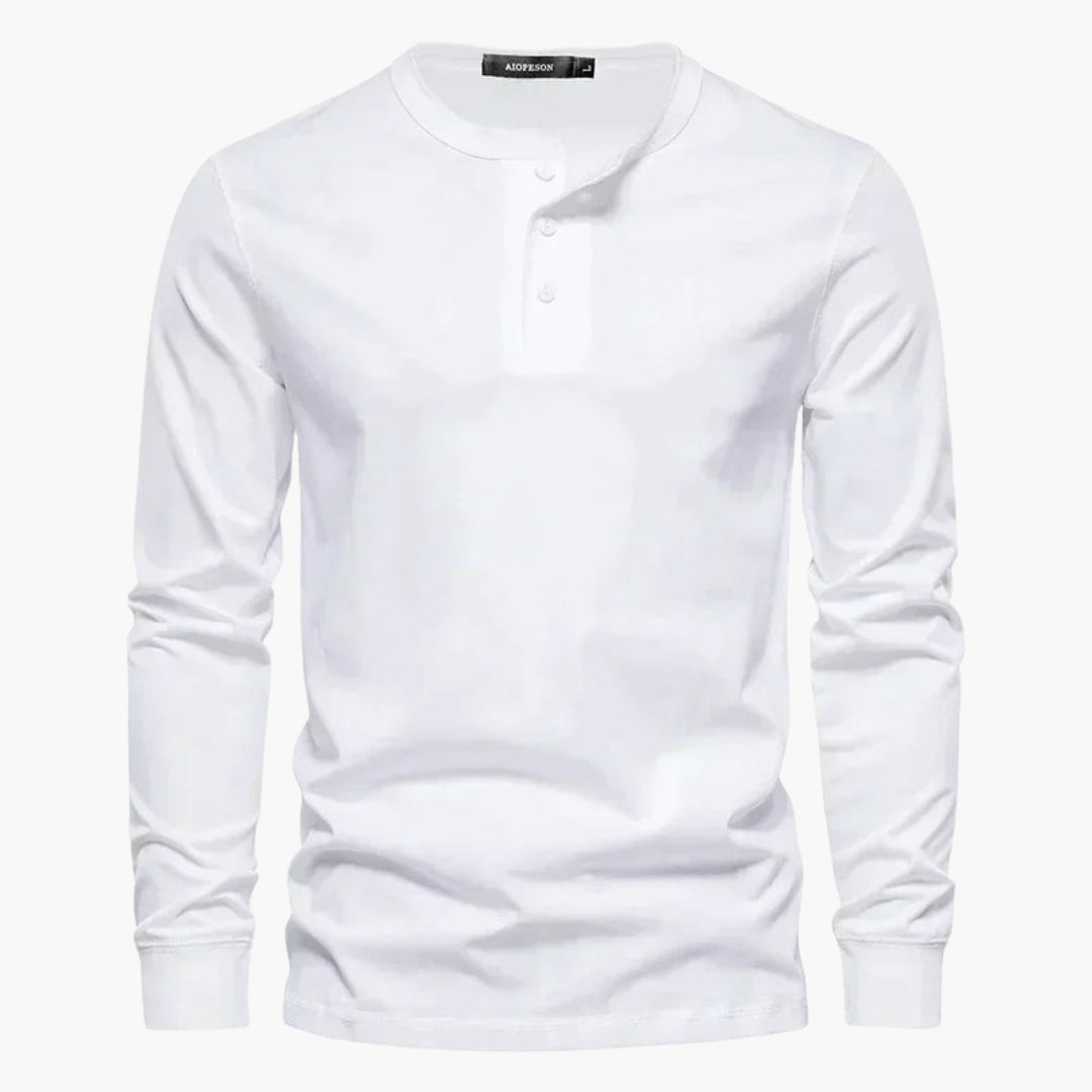 Henley-T-shirt met lange mouwen voor heren