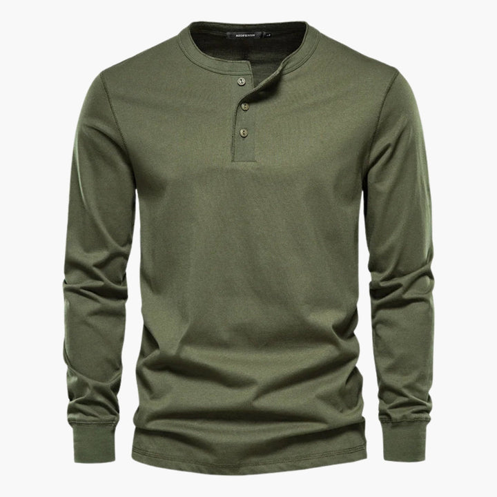 Henley-T-shirt met lange mouwen voor heren