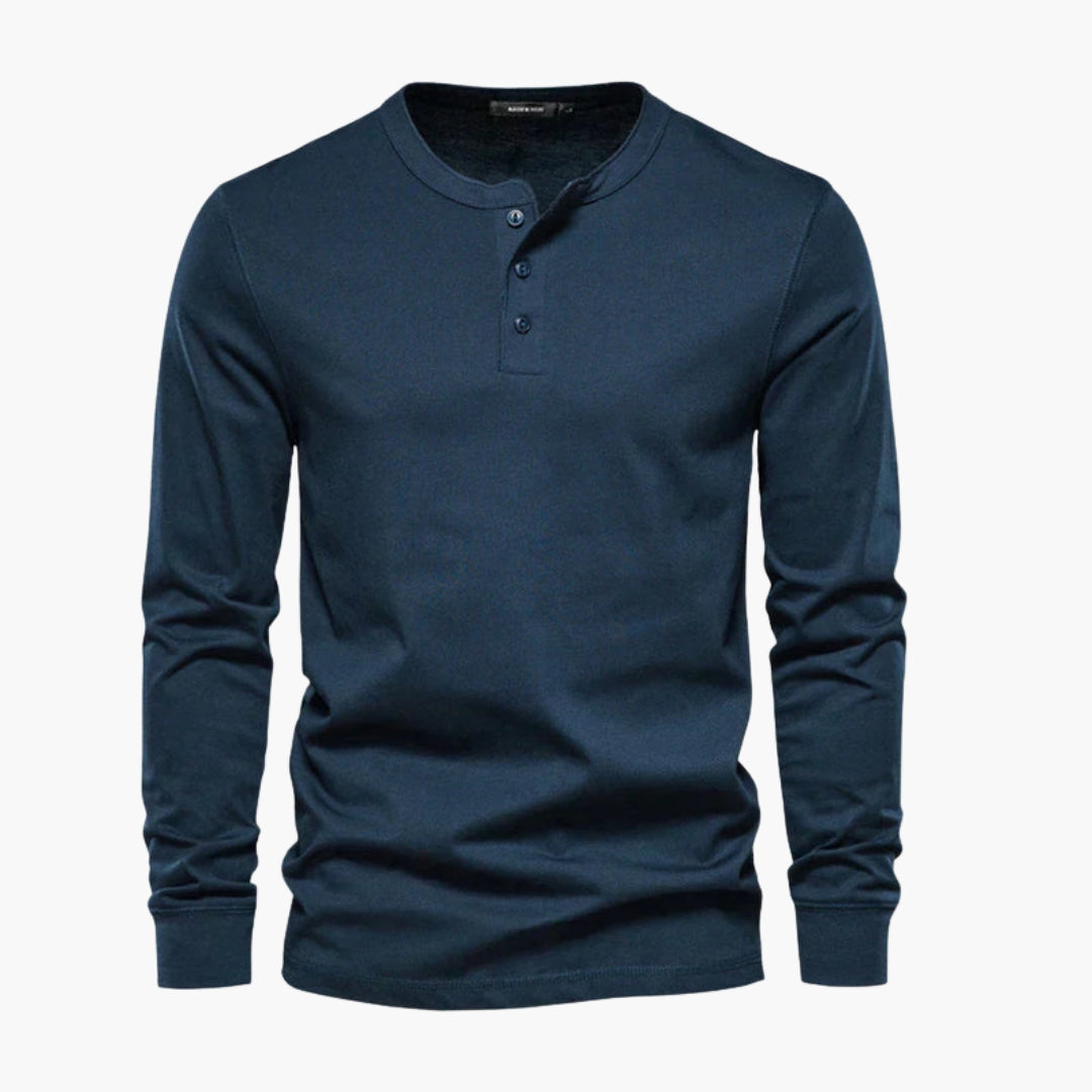 Henley-T-shirt met lange mouwen voor heren