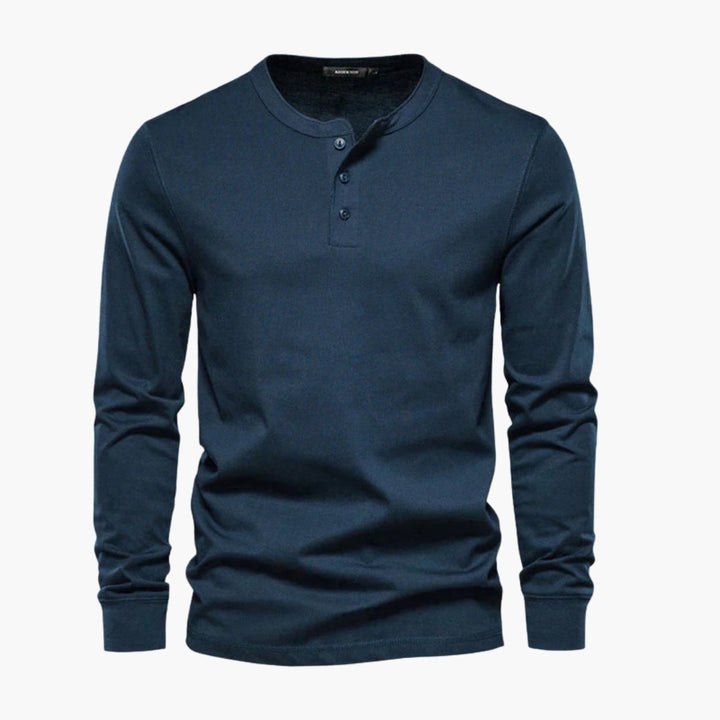 Henley-T-shirt met lange mouwen voor heren
