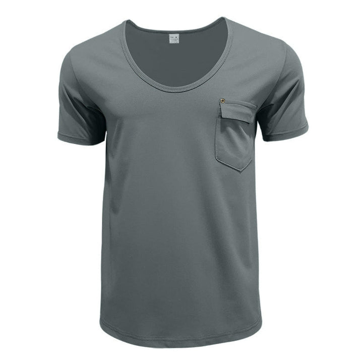 T-shirt met ronde hals voor heren en een borstzakje