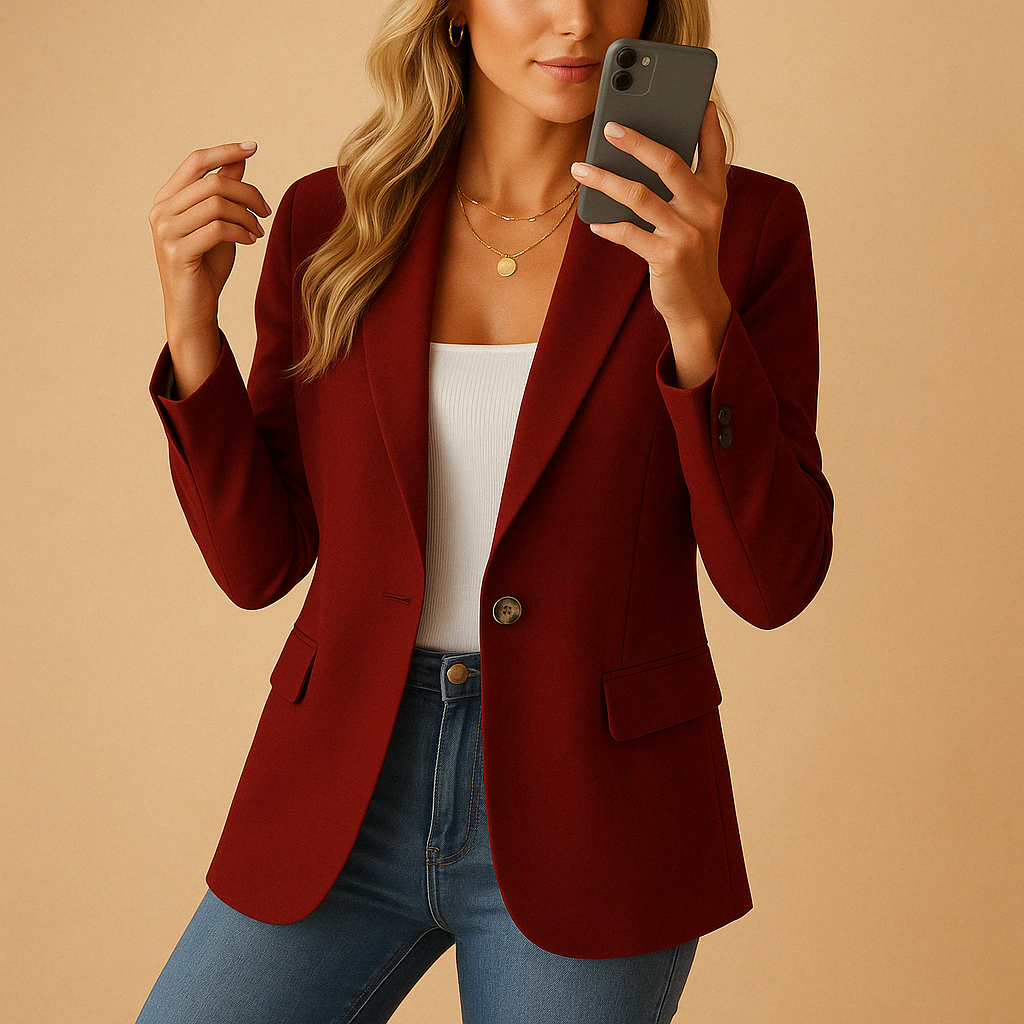 Vrouw Blazer - Getaileerd Stretch Design