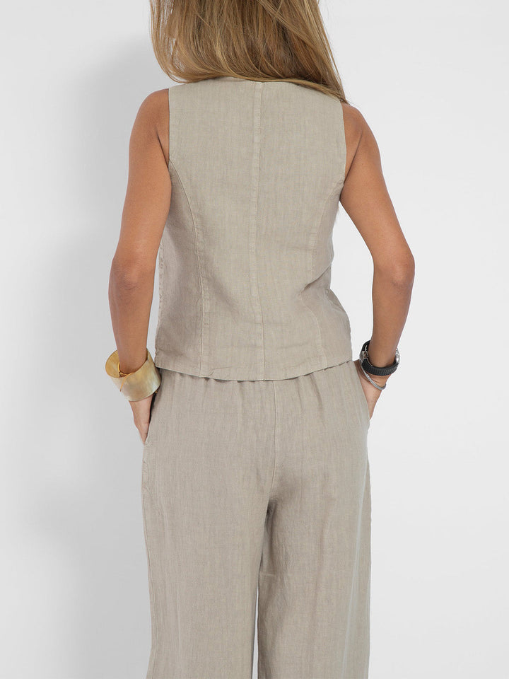 Juana | Elegante Mouwloze Linnen Set