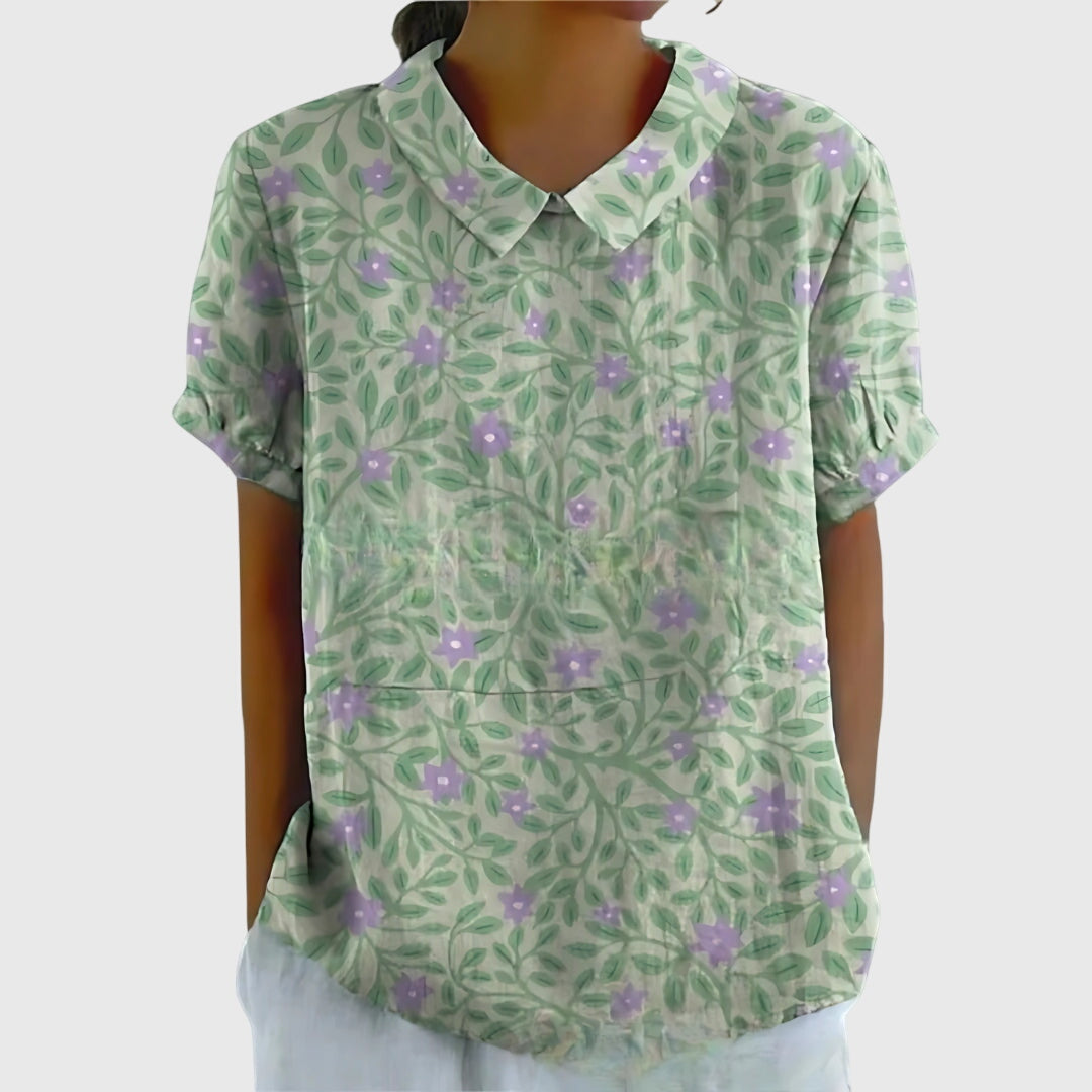 Groen met bloemenprint / 5XL