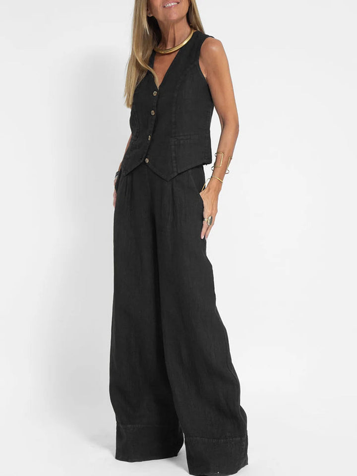 Juana | Elegante Mouwloze Linnen Set
