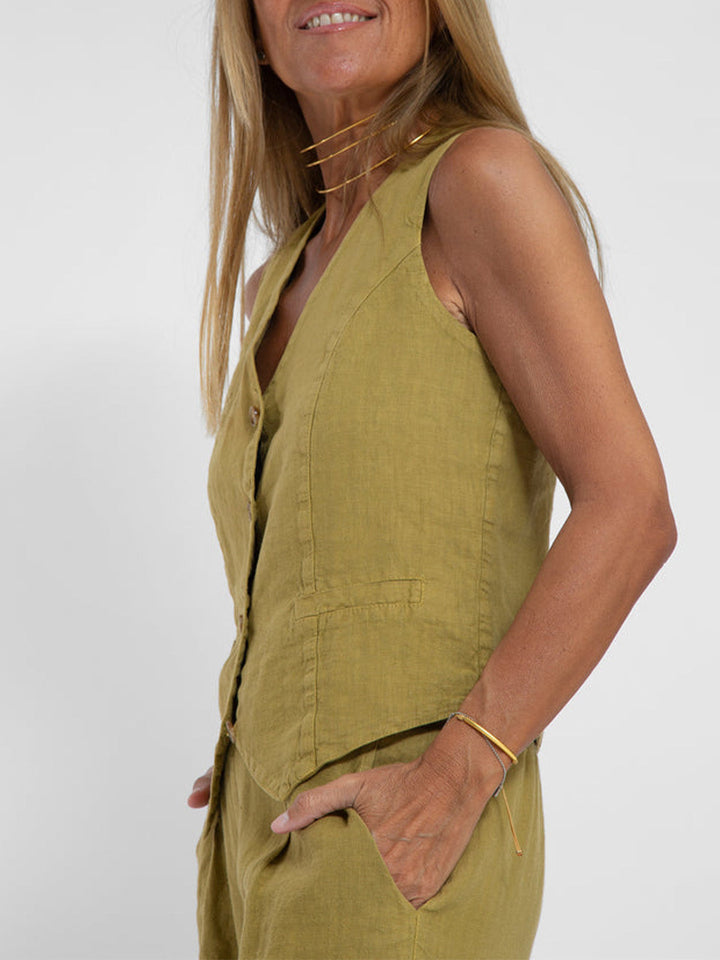 Juana | Elegante Mouwloze Linnen Set
